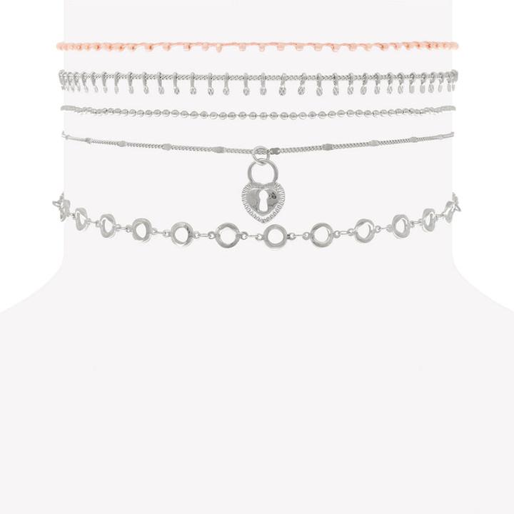 Decree Womens Clear Brass Choker Necklace