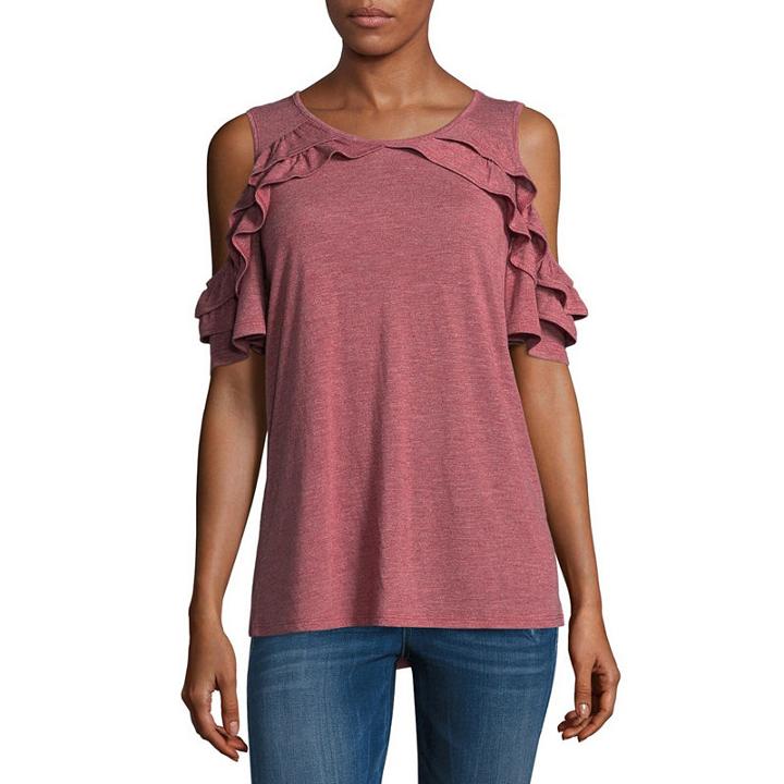 A.n.a Cold Shoulder Round Neck Tee