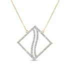 18k Gold Over Silver 3-in-1 Cubic Zirconia Square Wave Necklace