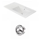 35.5-in. W 1 Hole Ceramic Top Set In White Color