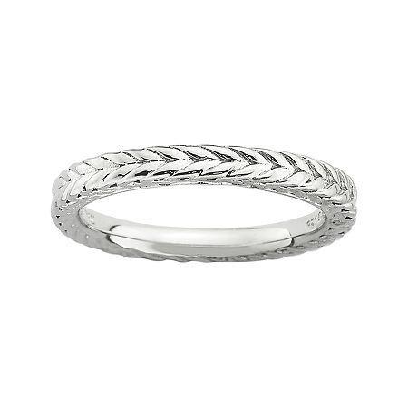 Personally Stackable Sterling Silver Dome Wheat Ring