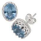 Lab Created Blue Aquamarine 10mm Stud Earrings