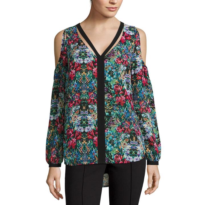 Nicole By Nicole Miller Cut Out Cold Shoulder Top