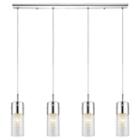 Eglo Diamond 4-light 40 Inch Chrome Trestle Hanging Light Ceiling Light