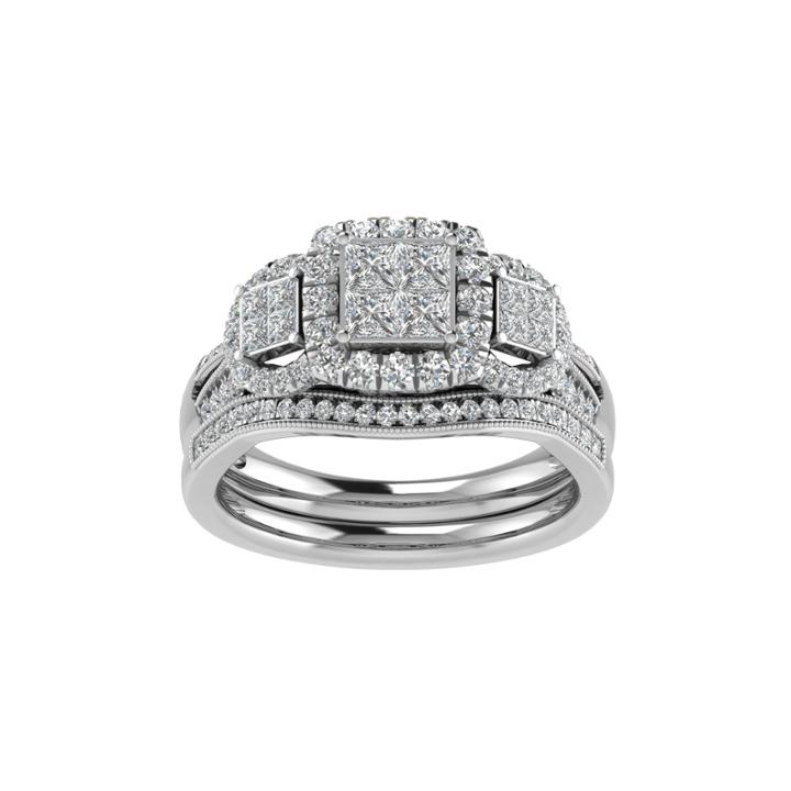 Cherished Hearts Womens 1 Ct. T.w. White Diamond 14k Gold Bridal Set