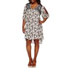Love And Let Love Elbow Sleeve Embroidered A-line Dress-juniors Plus