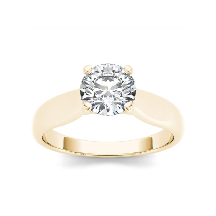 Womens 3/4 Ct. T.w. Genuine Round White Diamond 14k Gold Solitaire Ring