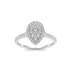 3/4 Ct. T.w. Diamond 10k White Gold Pear-shaped Engagement Ring