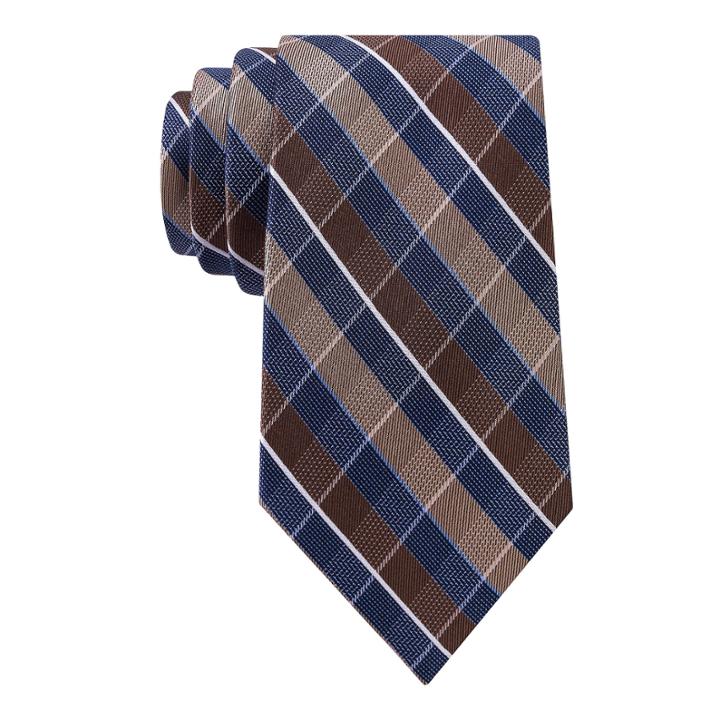 Stafford Lakefront Mesh Plaid Silk Tie