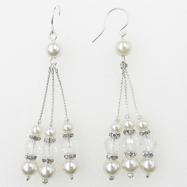 Vieste Rosa Fashion Pearl Brass Drop Earrings