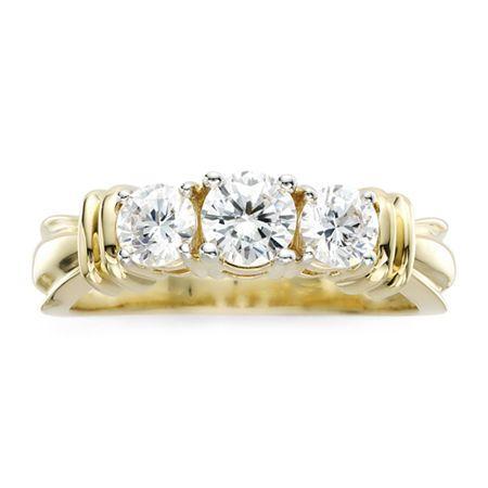1 Ct. T.w. Diamond 14k Yellow Gold 3-stone Ring
