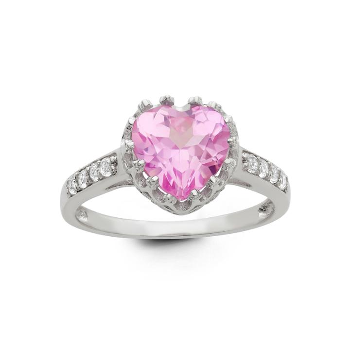 Lab Created Pink Sapphire Sterling Silver Ring