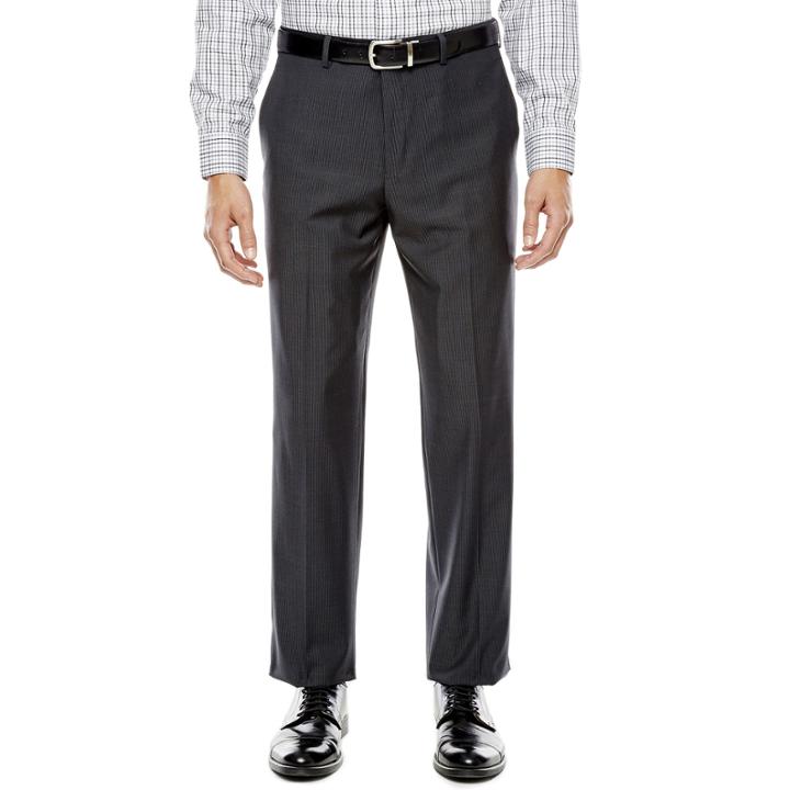 Collection By Michael Strahan Mini-herringbone Flat-front Suit Pants - Classic Fit