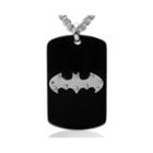 Dc Comics Batman Black Ip Stainless Steel Dog Tag Pendant Necklace