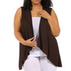 24/7 Comfort Apparel Sleeveless Shrug Vest Plus