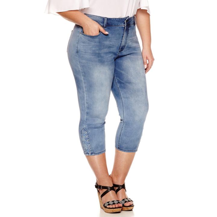 Bisou Bisou Skinny Fit Cropped Jeans-plus