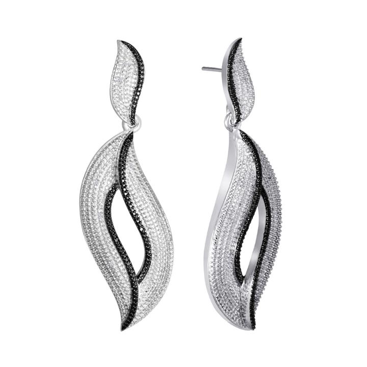 Diamond Addiction 1/10 Ct. T.w. White & Black Diamond Freeform Earrings