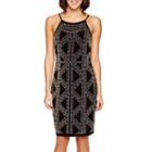 Tiana B. Sleeveless Beaded Halter Sheath Dress - Petite
