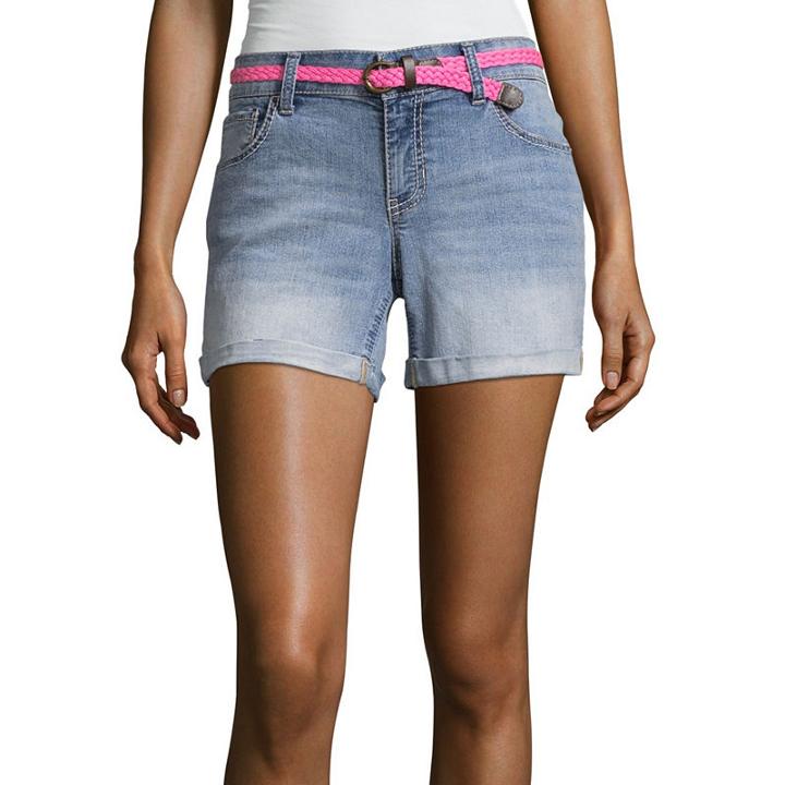 U.s. Polo Assn. 3 1/2 Belted Denim Shorts-juniors