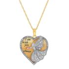 Womens 14k Gold Over Silver Crystal Heart Pendant Necklace