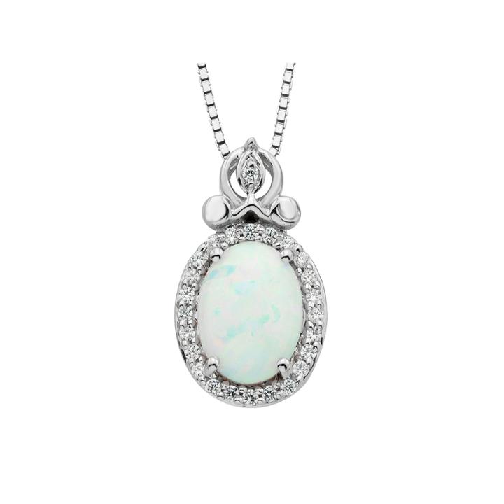 Enchanted Fine Jewelry By Disney Womens 1/10 Ct. T.w. Multi Color Opal Sterling Silver Pendant Necklace