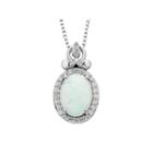 Enchanted Fine Jewelry By Disney Womens 1/10 Ct. T.w. Multi Color Opal Sterling Silver Pendant Necklace