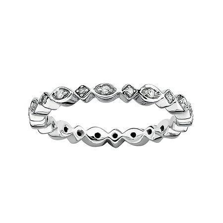 Personally Stackable 1/10 Ct. T.w. Diamond Sterling Silver Ring