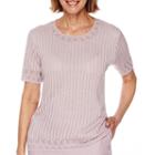 Alfred Dunner Lavender Fields Short-sleeve Sweater Shell - Petite