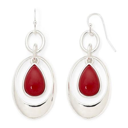 Liz Claiborne Red Stone Orbital Earrings