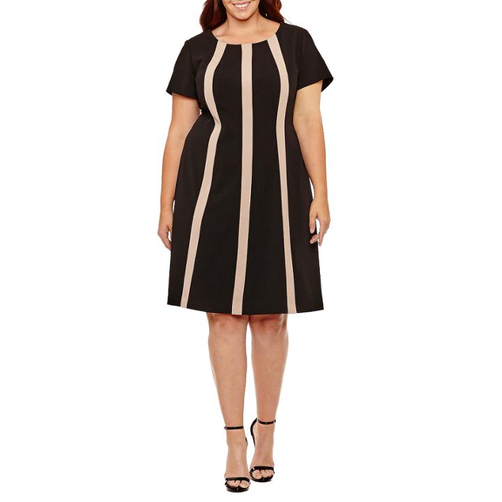 Ronni Nicole Short Sleeve Fit & Flare Dress-plus