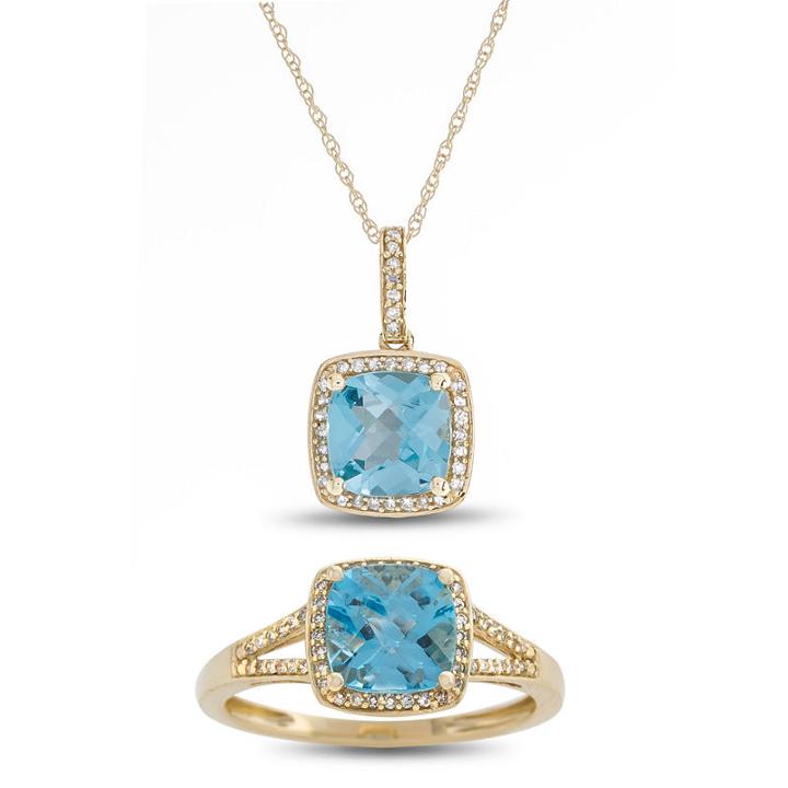 Womens 2-pack 1/4 Ct. T.w. Blue Blue Topaz 10k Gold Jewelry Set