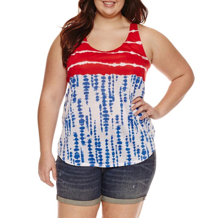 4th Of July Racerback Tank- Juniors Plus