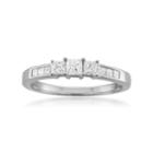 Womens 1/2 Ct. T.w. Genuine Princess White Diamond 14k Gold 3-stone Ring
