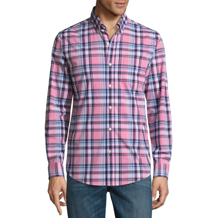 St. John's Bay Long Sleeve Plaid Button-front Shirt-slim