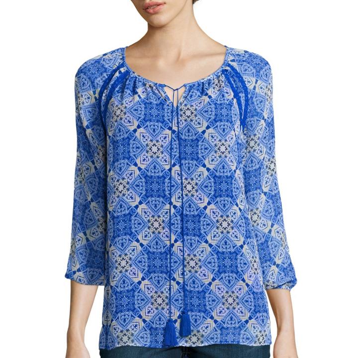 St. John's Bay Long-sleeve Tie-front Blouse