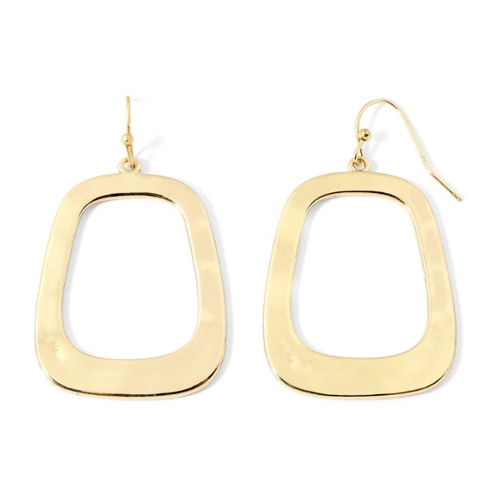 Liz Claiborne Gold-tone Open Drop Earrings