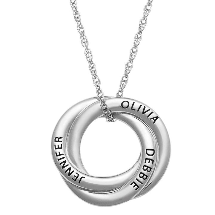 Personalized Womens Sterling Silver Knot Pendant Necklace