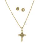 Symbols Of Faith Religious Jewelry Womens 2-pc. Clear Crystal Jewelry Set