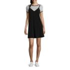 City Triangle Short Sleeve A-line Dress-juniors