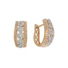 Diamond Blossom 1 Ct. T.w. Diamond 14k Yellow Gold 5-cluster Hoop Earrings