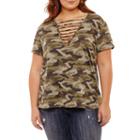 Arizona Long Sleeve Round Neck T-shirt-womens Juniors Plus
