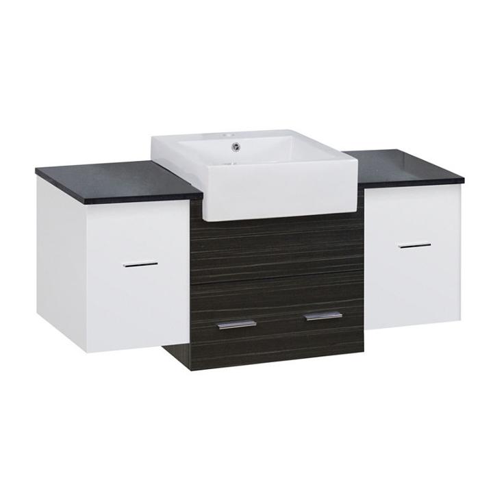 50.75-in. W 18-in. D Modern Wall Mount Plywood-melamine Vanity Base Set Only In White-dawn Grey