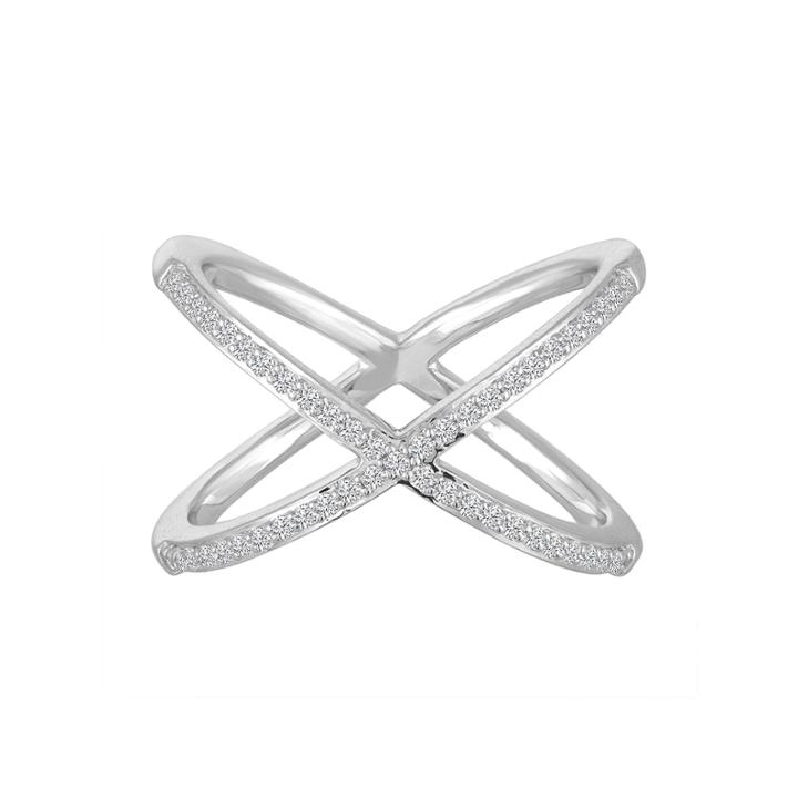 Womens 1/4 Ct. T.w. White Diamond Sterling Silver Cocktail Ring