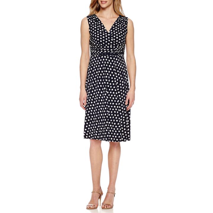Ronni Nicole Sleeveless Dots Fit & Flare Dress