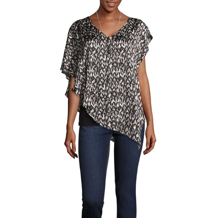 Alyx Short Sleeve V Neck Charmeuse Blouse
