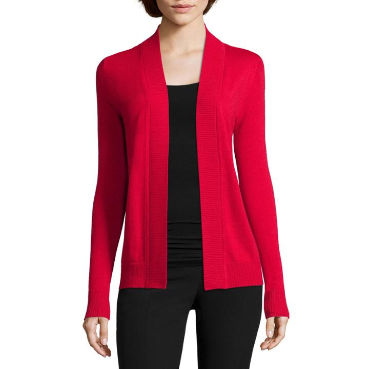 Worthington Long-sleeve Flyaway Cardigan - Petite