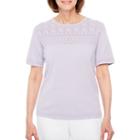 Alfred Dunner Roman Holiday Short Sleeve Crew Neck Layered Sweaters