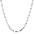 Made In Italy Mens Sterling Silver 24 Cheval Chain Necklace
