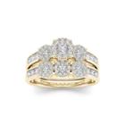 3/4 Ct. T.w. Diamond Cluster 10k Yellow Gold Bridal Ring Set