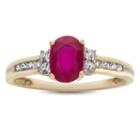 Womens Ruby Red 10k Gold Cocktail Ring